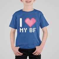 Funny Girlfriend T Shirt For Kid I Love My BF Boyfriend Valentines
