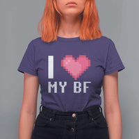 Funny Girlfriend T Shirt For Women I Love My BF Boyfriend Valentines