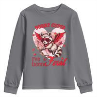 Funny Valentine's Day Youth Sweatshirt Sorry Cupid I've Been Feral Raccoon