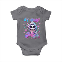 Funny Valentine's Day Baby Onesie My Heart Pops For You Cute Death Grim Popcorn