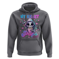 Funny Valentine's Day Hoodie My Heart Pops For You Cute Death Grim Popcorn