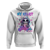 Funny Valentine's Day Hoodie My Heart Pops For You Cute Death Grim Popcorn