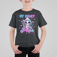 Funny Valentine's Day T Shirt For Kid My Heart Pops For You Cute Death Grim Popcorn