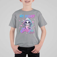 Funny Valentine's Day T Shirt For Kid My Heart Pops For You Cute Death Grim Popcorn