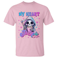 Funny Valentine's Day T Shirt My Heart Pops For You Cute Death Grim Popcorn
