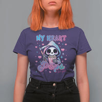 Funny Valentine's Day T Shirt For Women My Heart Pops For You Cute Death Grim Popcorn