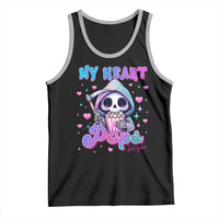 Funny Valentine's Day Tank Top My Heart Pops For You Cute Death Grim Popcorn