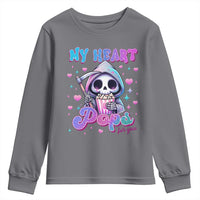 Funny Valentine's Day Youth Sweatshirt My Heart Pops For You Cute Death Grim Popcorn