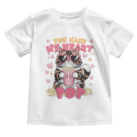 Funny Valentine's Day Toddler T Shirt You Make My Heart Pop Cute Cat Popcorn