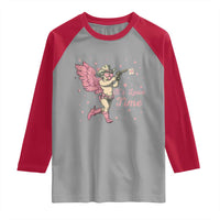 Funny Valentine's Day Raglan Shirt It's Love Time Cowboy Cupid