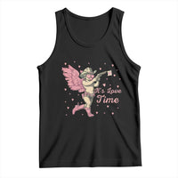 Funny Valentine's Day Tank Top It's Love Time Cowboy Cupid