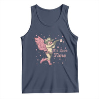 Funny Valentine's Day Tank Top It's Love Time Cowboy Cupid