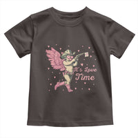Funny Valentine's Day Toddler T Shirt It's Love Time Cowboy Cupid
