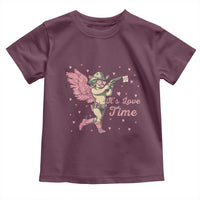 Funny Valentine's Day Toddler T Shirt It's Love Time Cowboy Cupid