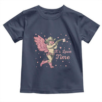 Funny Valentine's Day Toddler T Shirt It's Love Time Cowboy Cupid