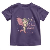 Funny Valentine's Day Toddler T Shirt It's Love Time Cowboy Cupid