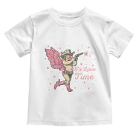 Funny Valentine's Day Toddler T Shirt It's Love Time Cowboy Cupid