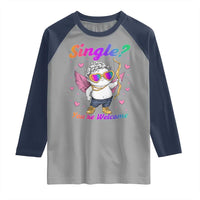 Funny Single You're Welcome Raglan Shirt Rainbow LGBT Cupid