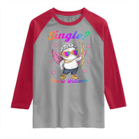 Funny Single You're Welcome Raglan Shirt Rainbow LGBT Cupid