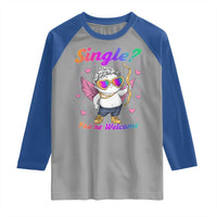 Funny Single You're Welcome Raglan Shirt Rainbow LGBT Cupid