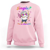 Funny Single You're Welcome Sweatshirt Rainbow LGBT Cupid