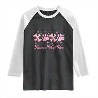 Valentine's Day Dog Lover Raglan Shirt Furever Woof You Paw XO