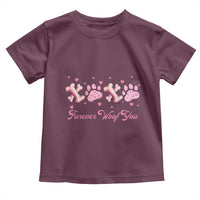 Valentine's Day Dog Lover Toddler T Shirt Furever Woof You Paw XO