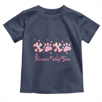 Valentine's Day Dog Lover Toddler T Shirt Furever Woof You Paw XO