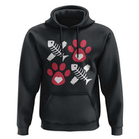 Valentine's Day Cat Lover Hoodie Cute Kitten Paw XO