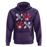 Valentine's Day Cat Lover Hoodie Cute Kitten Paw XO