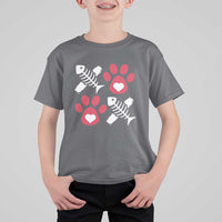 Valentine's Day Cat Lover T Shirt For Kid Cute Kitten Paw XO