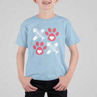 Valentine's Day Cat Lover T Shirt For Kid Cute Kitten Paw XO