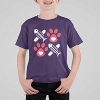 Valentine's Day Cat Lover T Shirt For Kid Cute Kitten Paw XO