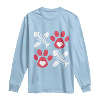 Valentine's Day Cat Lover Long Sleeve Shirt Cute Kitten Paw XO