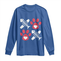 Valentine's Day Cat Lover Long Sleeve Shirt Cute Kitten Paw XO