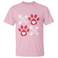 Valentine's Day Cat Lover T Shirt Cute Kitten Paw XO