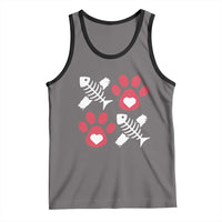 Valentine's Day Cat Lover Tank Top Cute Kitten Paw XO
