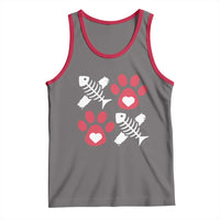 Valentine's Day Cat Lover Tank Top Cute Kitten Paw XO