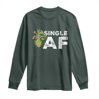 Funny Anti Valentine Long Sleeve Shirt Single AF Heart Cactus