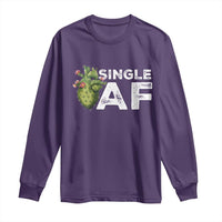Funny Anti Valentine Long Sleeve Shirt Single AF Heart Cactus