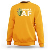 Funny Anti Valentine Sweatshirt Single AF Heart Cactus