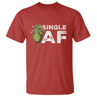 Funny Anti Valentine T Shirt Single AF Heart Cactus