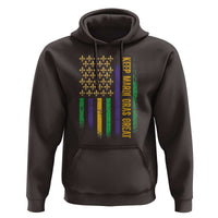 Keep Mardi Gras Great Hoodie American Flag Fleur De Lis