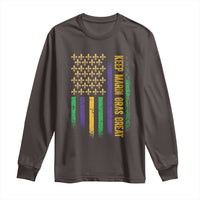 Keep Mardi Gras Great Long Sleeve Shirt American Flag Fleur De Lis