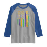 Keep Mardi Gras Great Raglan Shirt American Flag Fleur De Lis