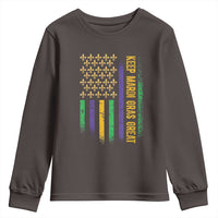 Keep Mardi Gras Great Youth Sweatshirt American Flag Fleur De Lis
