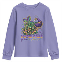 Mardi Gras Youth Sweatshirt Its Mardi Gras Y'all Peacock Costume
