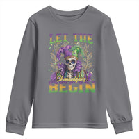Mardi Gras Youth Sweatshirt Let The Shenanigans Begin Skeleton Jester Costume