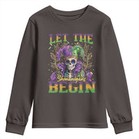 Mardi Gras Youth Sweatshirt Let The Shenanigans Begin Skeleton Jester Costume