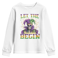 Mardi Gras Youth Sweatshirt Let The Shenanigans Begin Skeleton Jester Costume